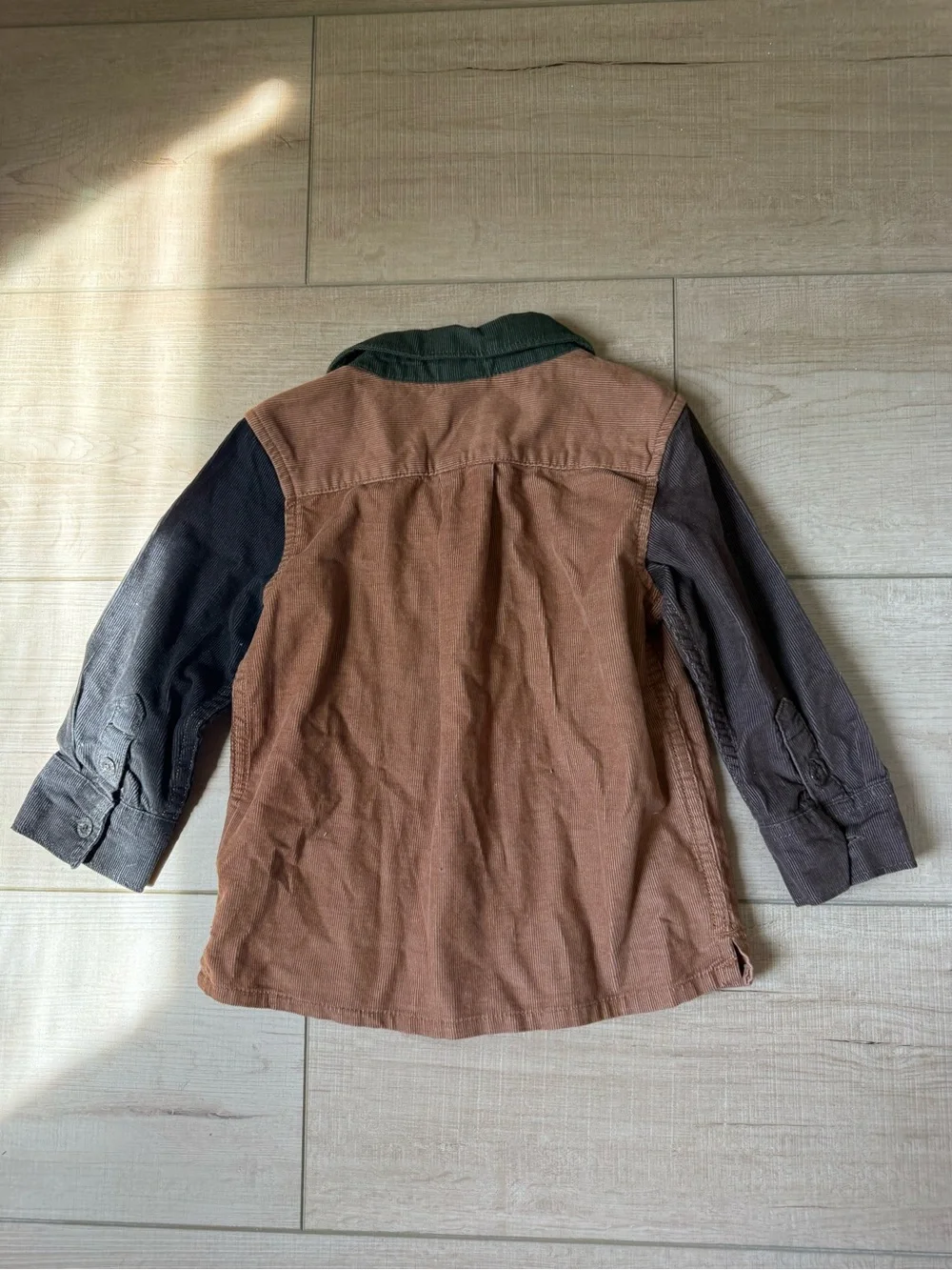 Gap 12-18 month Colorblock Corduroy Button-Up Shirt - Brown, Green, Black